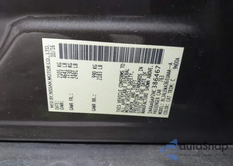 2017 Nissan Maxima 3.5 Sl z USA, uszkodzony, nr VIN 1N4AA6AP2HC386467